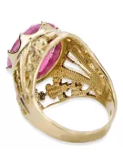 8K geltonas auksas Amethyst Žiedas Vintage vrc031x-am Art Deco Rusiškas sovietinis SSRS stilius